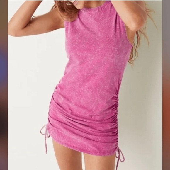 PINK Victoria's Secret Ruched Pink Mini Dress - Picture 1 of 7
